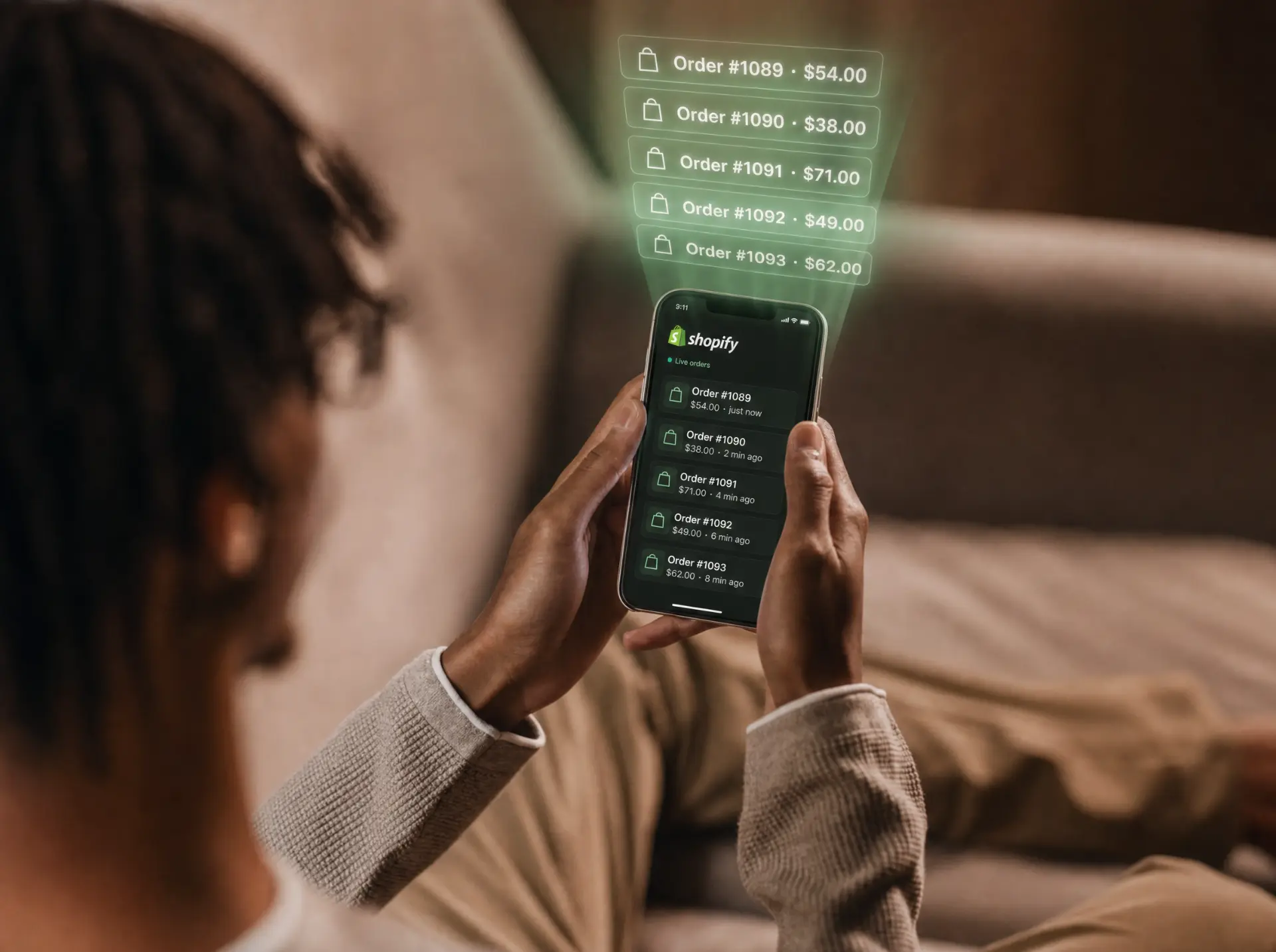 Entrepreneur running an online product business